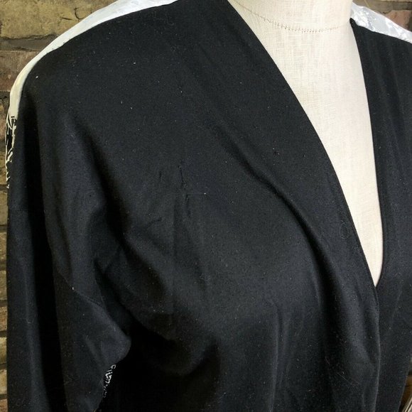 VTG Tiger Graphic Top Cardigan Blazer Open With Handkerchief Shoulder Pads USA - Picture 5 of 6